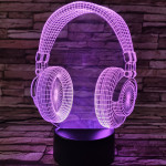 Fejhallgató 3  7 színű 3D led lámpa
