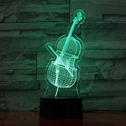 Cselló 7 színű 3D led lámpa
