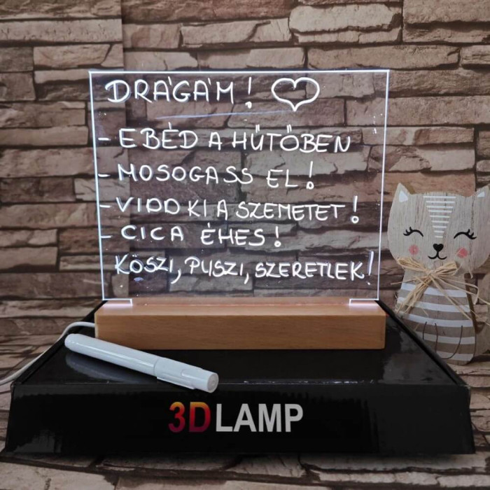 Írható, Üzenő, Rajzolható 16*20 cm LED tábla