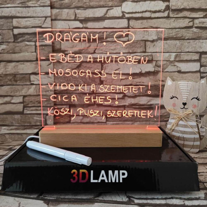 Írható, Üzenő, Rajzolható 16*20 cm LED tábla