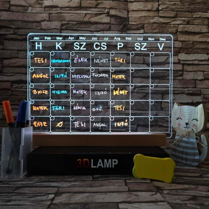Órarend, Tervező 33*24 cm LED tábla